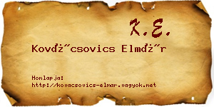 Kovácsovics Elmár névjegykártya